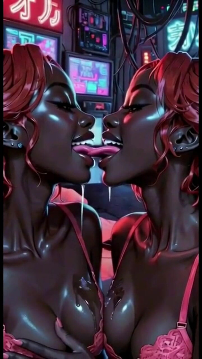 Hot girl dancing: Fetiș cu limbi și săruturi frumoase lesbiene, Ai Animation