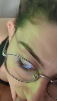 Nerdy Teen Gets Cum in Mouth