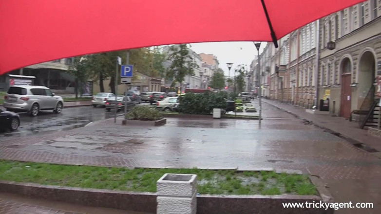 Tricky Agent: A girl rescued from the rain gets seduced!