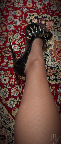 Spiked High Heels with Stockings
