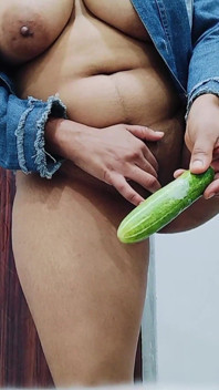 College Girl Nisha the Stepdaughter Wet Pussy Fucking with Cucumber