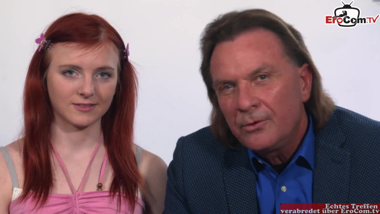 EroCom: Young petite woman with red hair fucks in a casting...