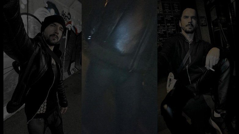 kinkygaynudist: Hot Rainy Walk（袜子和隆起的Meggings）