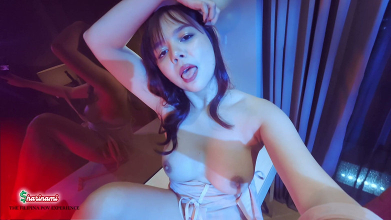 AsianSharinami: Behind the Scenes: Horny Filipina Uses New Vibrator Before the...