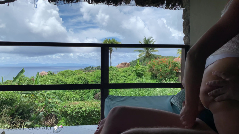 Projectsexdiary: Wife bouncing cock on balcony