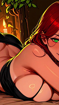 ベッドのセクシーな赤毛
