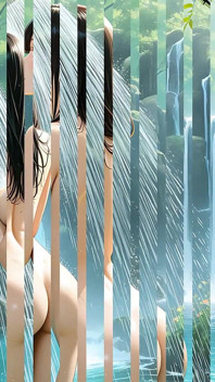 Awek bogel yang cantik ini di Air Terjun Taman Berwarna-warna Akan Memandu Awak