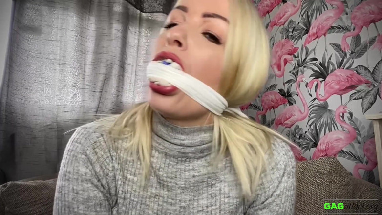 Gag Attack: Penny Lee - Custom turtleneck self gag