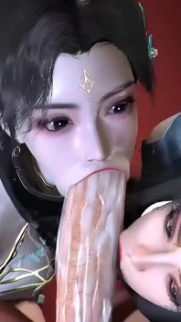 3D nadržené děvky asijské děvky sdílející velké ptáky