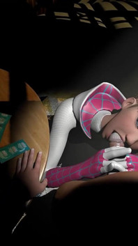 Spider Gwen menghisap batang