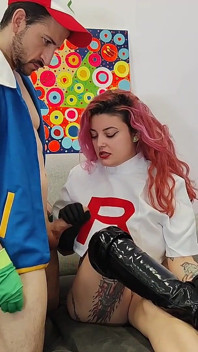 Pokemon Cosplay Ash Fucks Team Rocket Hot Chubby