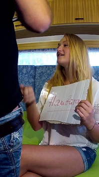 Lovely teen gets screwed in the van