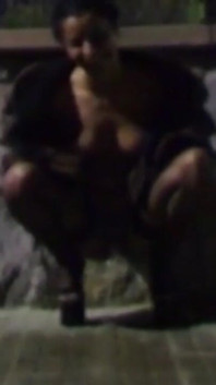 Nina Lisa: Lisa Peeing Outdoor in the Night