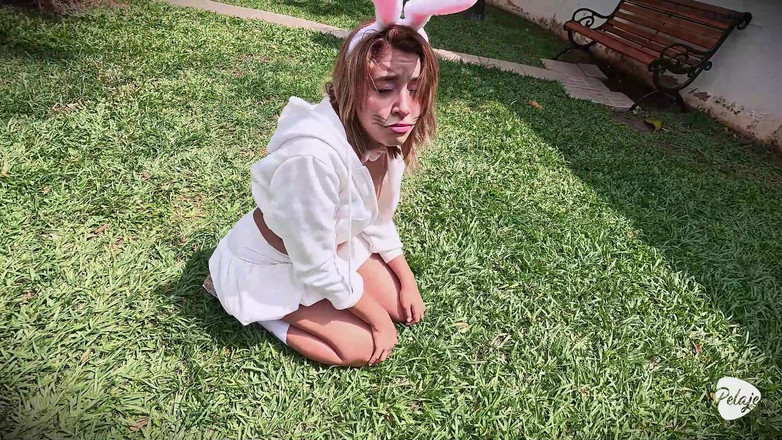 Pelaje mix: Het onschuldige konijn houdt ervan om wortels overal in haar...