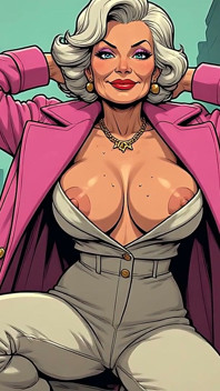 Mamie, décolleté et seins matures, art des seins