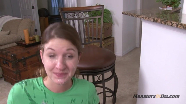 Monsters Of Jizz: Hot teen sucks big cock hiding from stepmom
