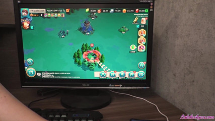 Laloka4you: Teen distracted boyfriend from playing PC with a sensual blowjob