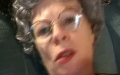 This German Granny Got Her Face Covered with Cum