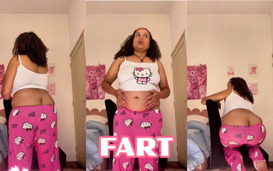 Cutiepiie Chubby: Tímida namorada gassuda mostrando bunda enquanto peida pela primeira vez...