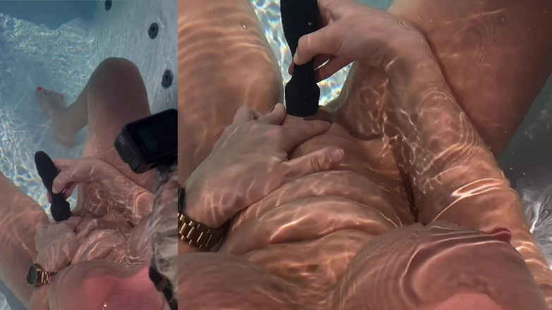 LC couple: POV Cute MILF with Her Favourite Toy in Jacuzzi Pip...