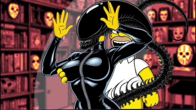 Octopussy Lovers Club: Halloween Special Cartoon. Alien: Homer