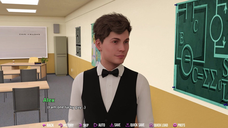 3D Cartoon Porn: College Kings 145 - Chloe Gets Naughty with Alex in a Classroom...