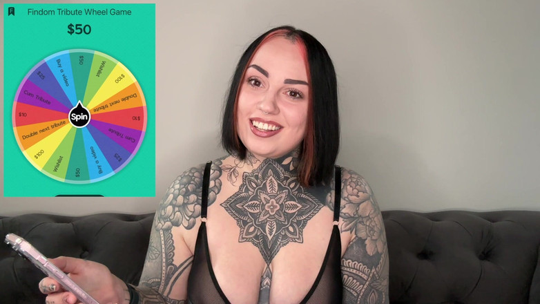 Miss Valentina: Joc cu roata tributUlui Findom