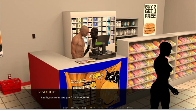 XXX Games Bunk: ATM Adventures -4 - gameplay - rollenspel - winkelbediende krijgt anale en maagbult