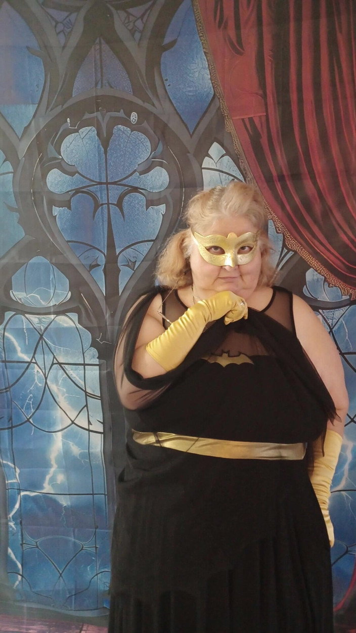 BBW nurse Vicki adventures with friends: My BF and I All Dresses up as Bat Man...