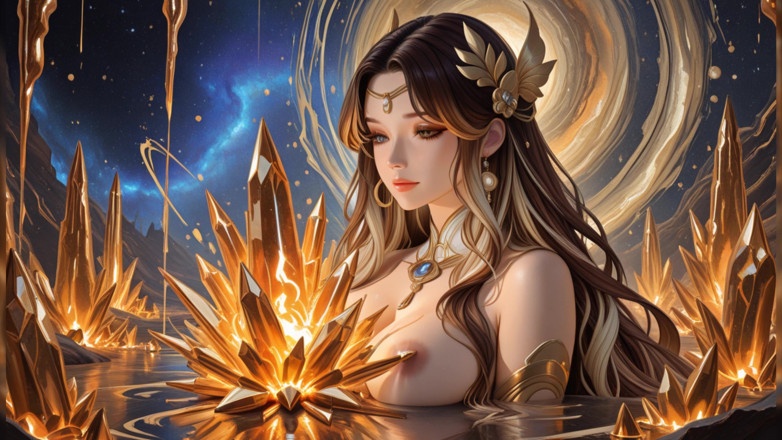 VelvetInk Studio: Cosmic Nude Goddess Slideshow: Galactic Blue Aura &amp; Molten Crystals - Ai...