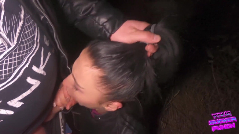 YSP Studio: Hard face fuck outdoors || cum swallow || cum in mouth