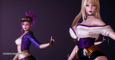 3D-Hentai Games: Popstars Ahri Akali Evelynn Kaisa the best uncensored 3D striptease