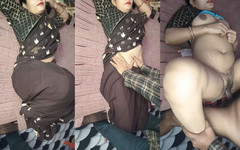 tannu: Hermosa cuñada en sari negro fue follada por el cuñado...