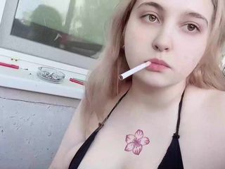 Cute baby: Smoking after masturbation