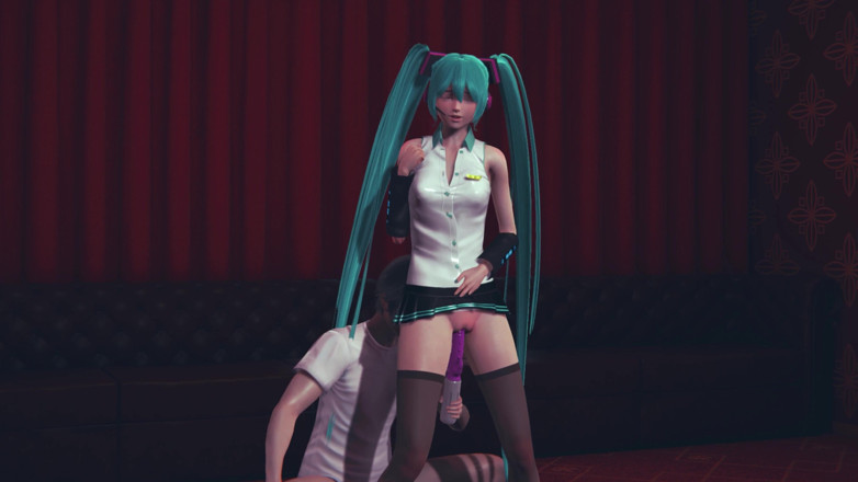 Waifu club 3D: Miku đụ với máy rung cho đến khi cô ấy xuất tinh