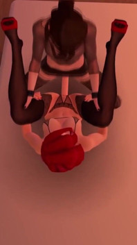 Goth Girl Fucks a Lesbian Redhead with a Strap on