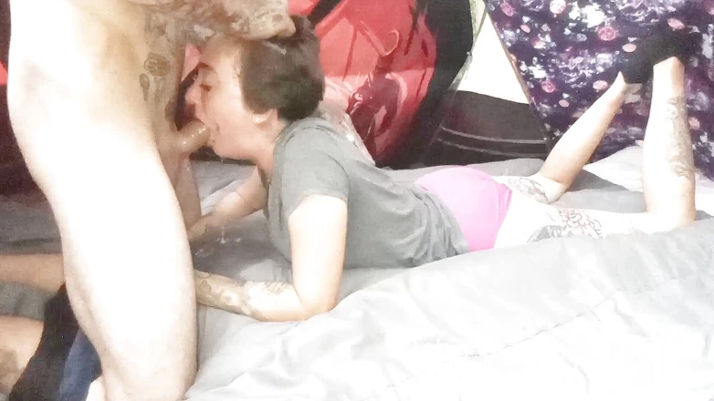 Wickedlove4565: Huge cock Intense throat fucking for rough throat pie