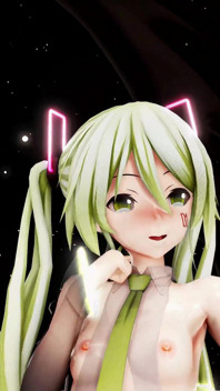 Hatsune miku हेनतई नाचते हुए वोकलॉयड आगे को बढ़ाव और गांड चुदाई वाली बीड्स कपड़े उतारती है