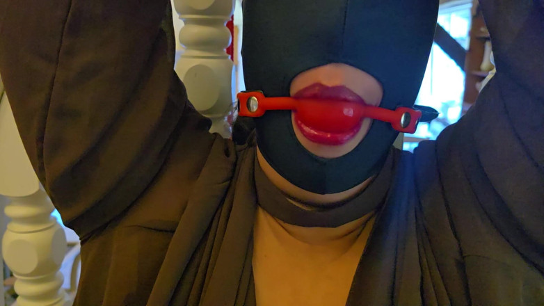 Slutty Ms B: Ball Gagged and Touched up
