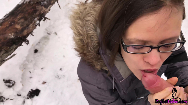 PerfectHelen: Teen deep sucking and sensual fucking in the wood - outdoor