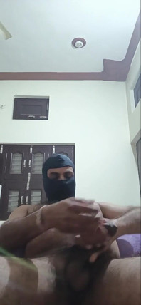 Solo Man Masturbating Using Big Balloon and Cumming on Stomach Before Going to Bed...