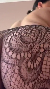 40 Weeks Pregnant, Black Fishnet Stockings, My BBC Brown Dildo All the Way in