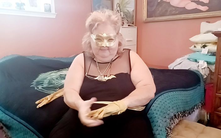 BBW nurse Vicki adventures with friends: Satin Guldhandskar fetisch spela BBw stil