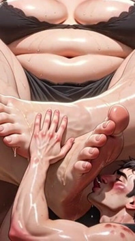 Bbw béo tôn thờ chân - người đàn ông phục tùng liếm lòng bàn chân ướt át