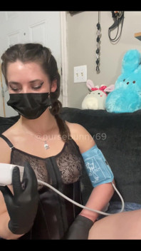 Self Auto Bp Cuff Vibrator Orgasm and Breast Play in Black Lingerie