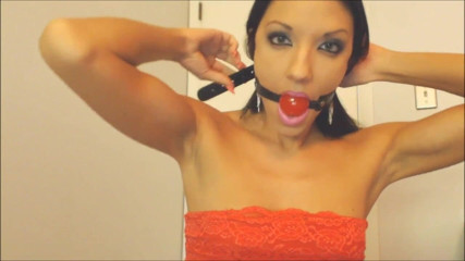 Selfgags classic: Self gagged Latina slut