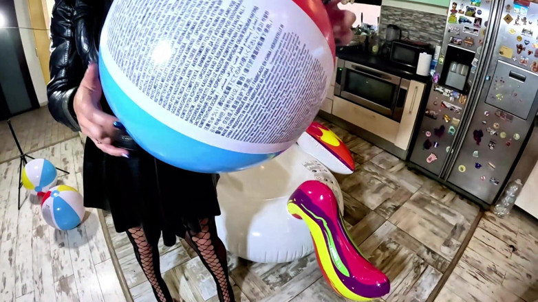 MilfyCalla: Dominant Biker Leather MILF Inflatable Office Fantasy. Beach Balls, Oral,...