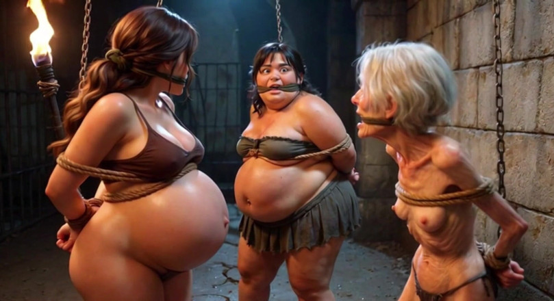 YOUR BEST FANTASY: Weak Trio: Pregnant, SSBBW and Granny Tied up in Bondage...