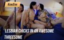 KeokiStar: तीन लोगों की जोरदार चुदाई में लेस्बियन लड़कियां