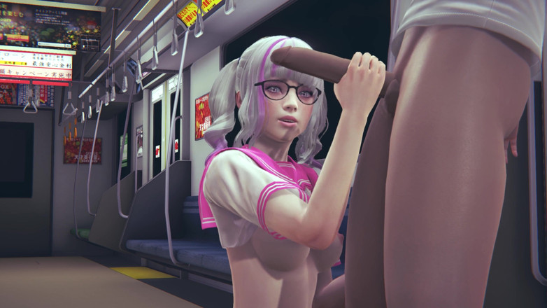 Waifu club 3D: Awek kolej melancap zakar kepada rakan di kereta subway kolej